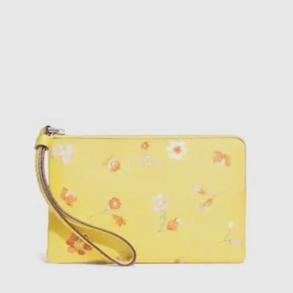 Coach yellow floral purse Clearance